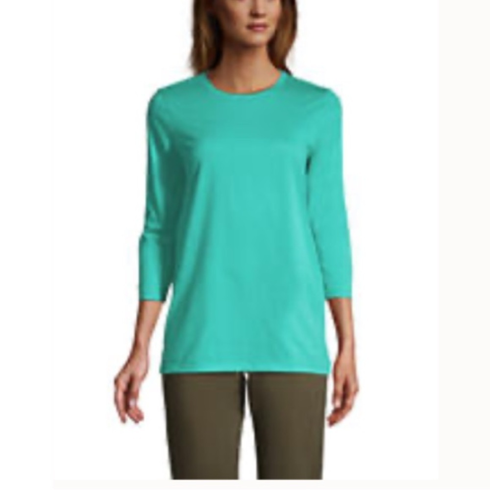 LANDSEND Women's 3Q Sleeve 100% Supima Cotton Tunic